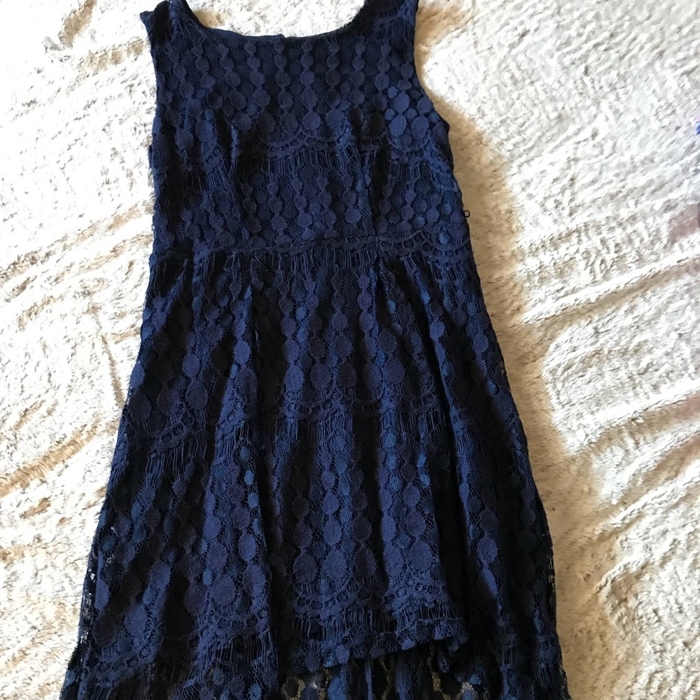Navy Blue High Low Dress